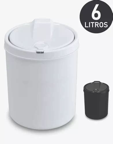 Lixeira Cesto De Lixo Banheiro Cozinha Pia Click 6 Litros MercadoLivre