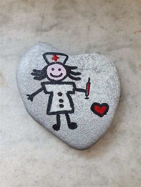 Nurserocks Stone Art Nurse Bemalte Steine Kieselkunst Krankenschwester