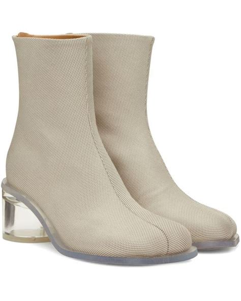 MM6 By Maison Martin Margiela Off White Anatomic Transparent Boots In