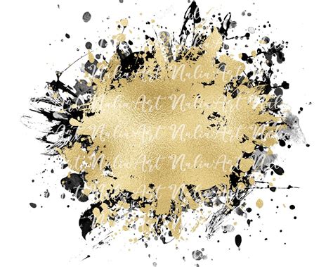 Background Paint Splatter Gold Black Splash Frame Splatter - Etsy