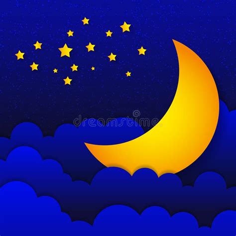 Retro Illustration of a Smiling Moon Good Night. Stock Vector ...