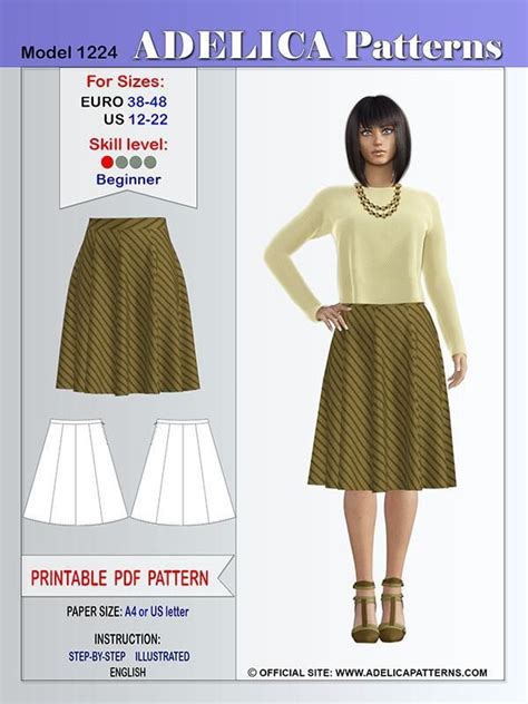 Adelica Patterns 1224 Skirt Sewing Patterns Skirt Patterns Sewing