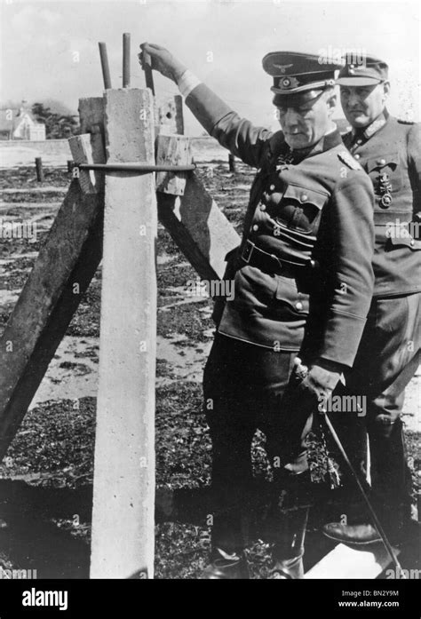 FIELD MARSHAL ERWIN ROMMEL (1891-1944) inspects German beach defences Stock Photo, Royalty Free ...