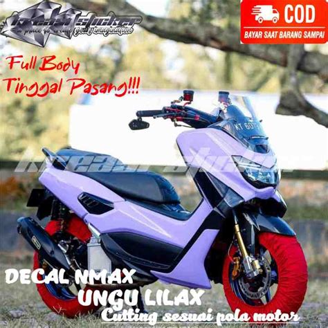 Decal Stiker Nmax Old New Polos Warna Ungu Lilac Full Body Cutting