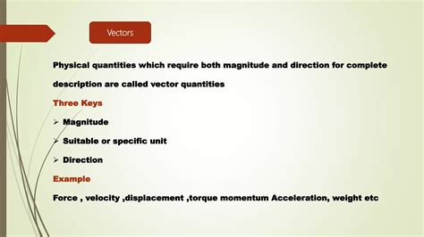 Physical quantities and vector representation | PPT