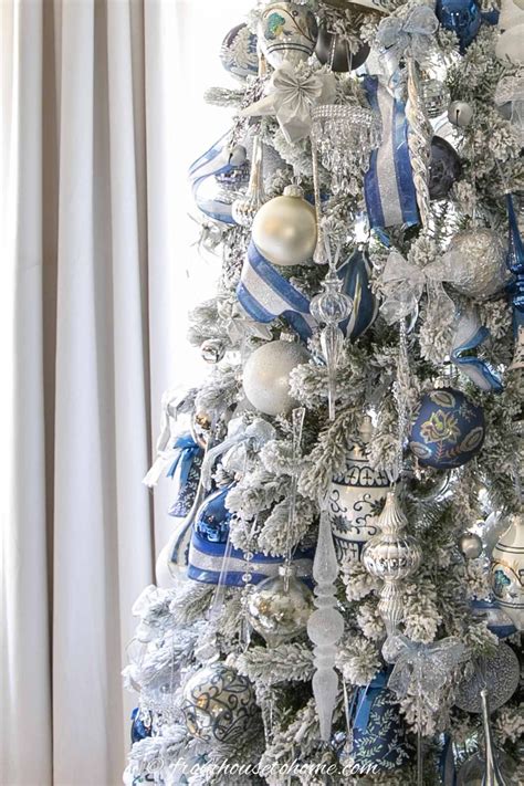 Wintry White Blue And Silver Christmas Tree From House To Home