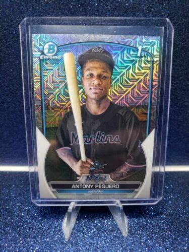 2023 BOWMAN CHROME ANTONY PEGUERO ROOKIE MOJO REFRACTOR BCP 62 MIAMI