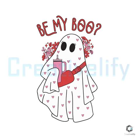 Floral Be My Boo Heart Svg Ghost Tumbler Valentine File Creativelify