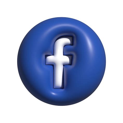 Logotipo De Icono De Facebook Inflado 3d Aislado Vector Premium