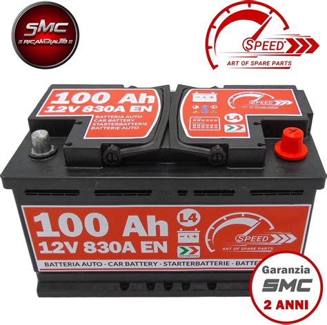 Autobatterie Original SMC Marke Speed L4 100Ah 12 V 830 A Mit Pluspol