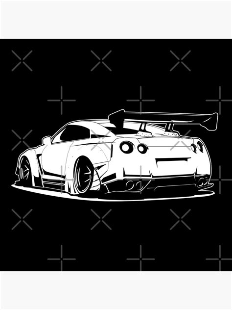 Nissan R Gtr Godzilla Jdm Vector Art Metal Print For Sale By