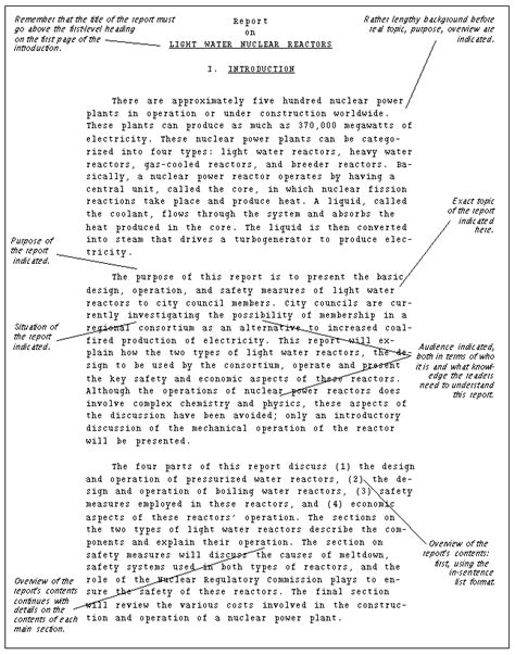 introduction to report writing examples