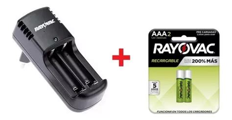 Cargador Rayovac 220v 2 Pilas Recargables Aaa 600 Mah