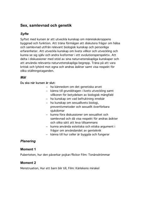 Sex Samlevnad Och Genetik