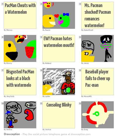 PacMan Cheats with a Watermelon - Drawception