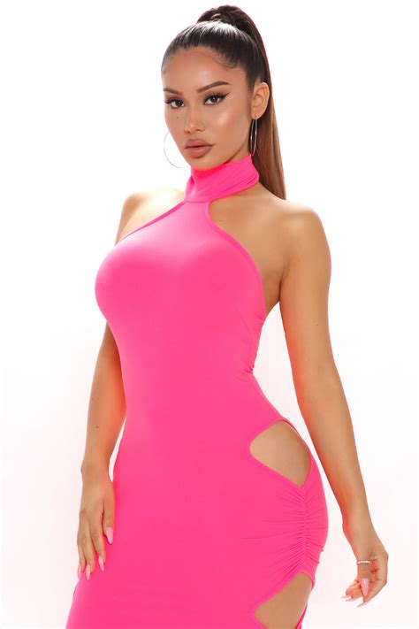 Show Off Midi Dress Neon Pink Fashion Nova Dresses Fashion Nova