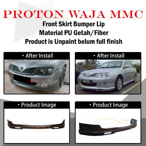 PROTON WAJA MMC BUMPER FRONT SKIRT SKIRT DEPAN MATERAIL PU GETAH FIBER