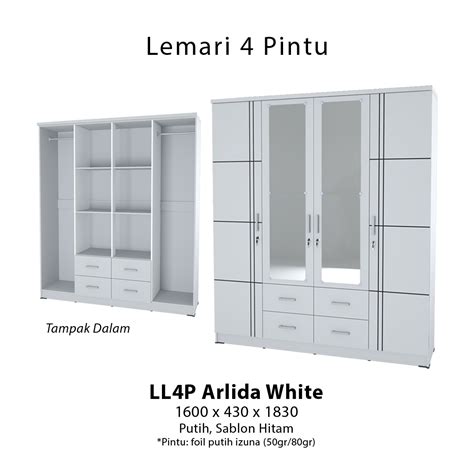 Lemari Pakaian Olympic Pintu Minimalis Llp Arlida Lemari Baju Putih