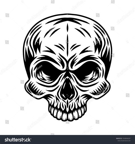 Vektor Stok Vintage Retro Human Skull Isolated Vector Tanpa Royalti 1554044297 Shutterstock