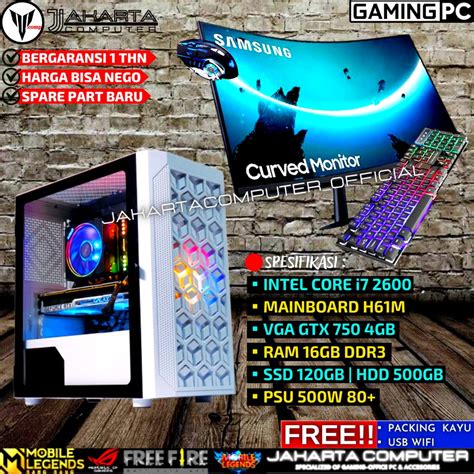 Jual PC GAMING FULLSET CORE I7 VGA GTX 750 4GB RAM DDR3 16GB SSD 120GB