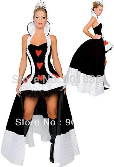 8119 Queen Of Heart Costume With Crown Alice In Wonderland Costume On