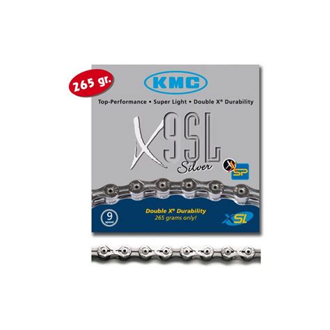 Cadena KMC X 9 SL 116 Pasos Index 9V Cromada