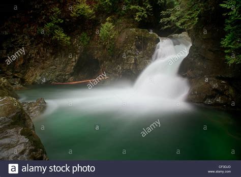 Waterfall in Lynn valley Stock Photo - Alamy