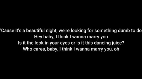 Bruno Mars Marry You Lyrics Youtube