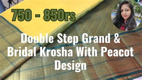 Grand Bridal Krosha Kuchu Double Step With Peacot Design Latest Saree