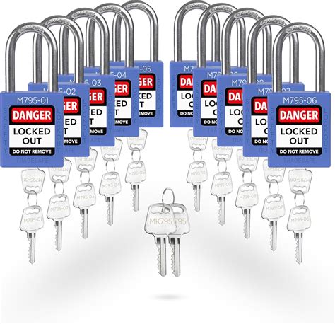 Tradesafe Lockout Tagout Locks Set With Master Keys Blue Loto