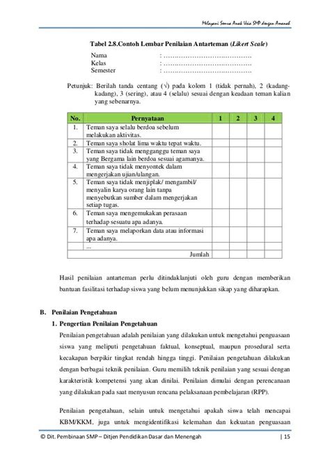 Panduan Penilaian K 13 Smp Revisi 2015