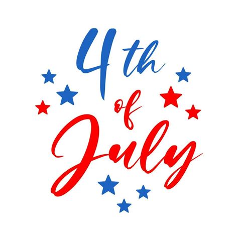 Happy Th Of July Lettering With Stars Vector Illustration