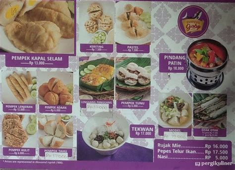 Selalu Diperbarui Menu Pempek Palembang Gaby Rawalumbu Bekasi