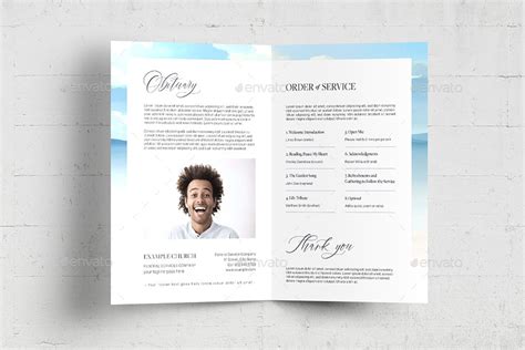 Beach Funeral Program Template, Print Templates | GraphicRiver