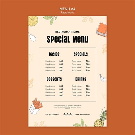 Free PSD | Restaurant template design