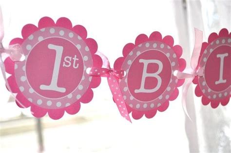 1st Birthday Banner Girls 1st Birthday Banner Personalized Etsy 1st