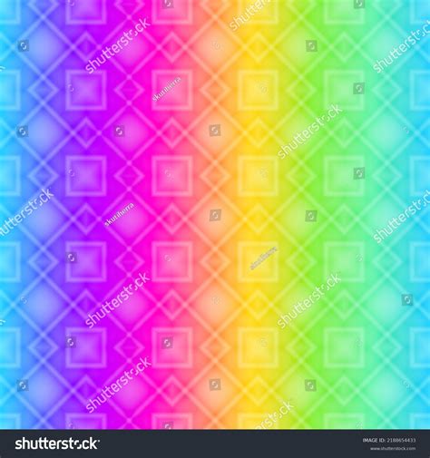 Rainbow Checkered Seamless Pattern Rhombic Shapes Stock Vector Royalty