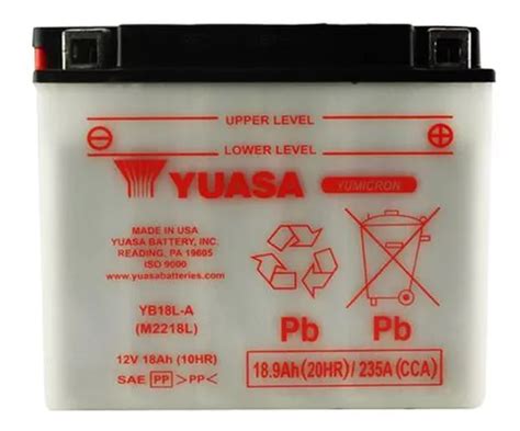 Bateria Para Moto Yb18l a 12v 18ah Yuasa Sin Acido Meses sin interés