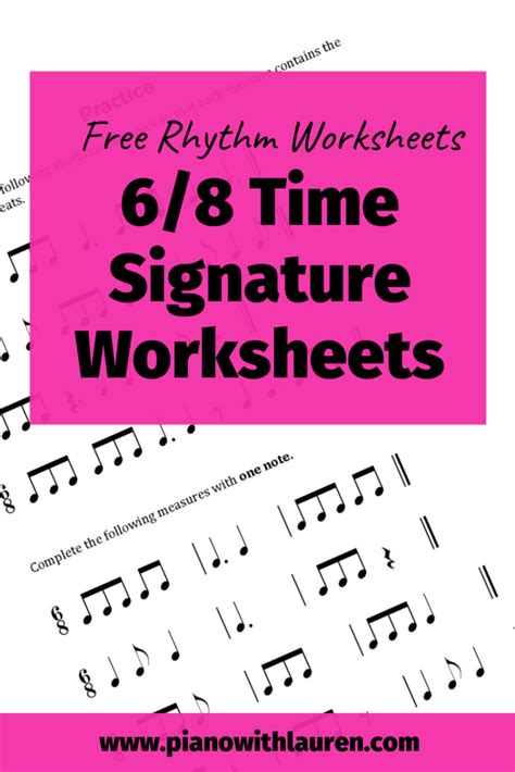 Free Rhythm Worksheets | 6/8 Time Signature Worksheets