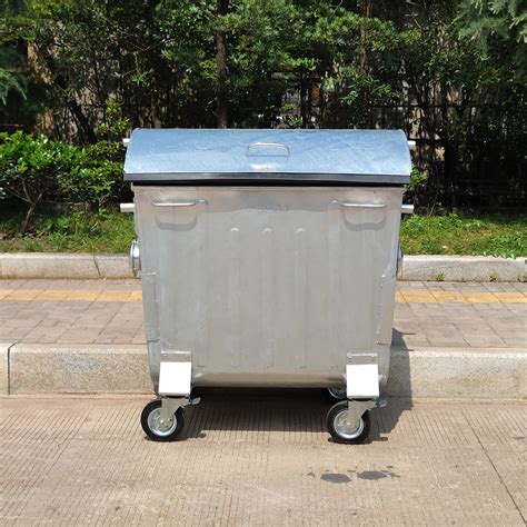 Outdoor Large Outdoor Trash Can 1100l Hot Dip Galvanized Waste Bin ...