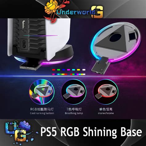 RGB PS5 Stand Light Lighting Adjustable Stand Horizontal & Vertical PS5 Accessories / LED Stand ...