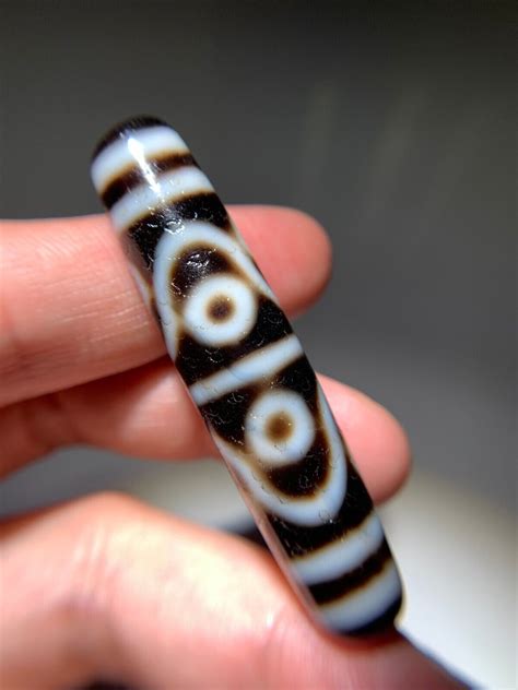 Tibetan Old Agate Dzi Bead Eyes Amulet Pendant Mm X Mm Ebay