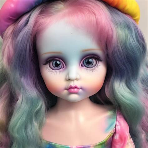 Lisa Frank Style Porcelain Doll