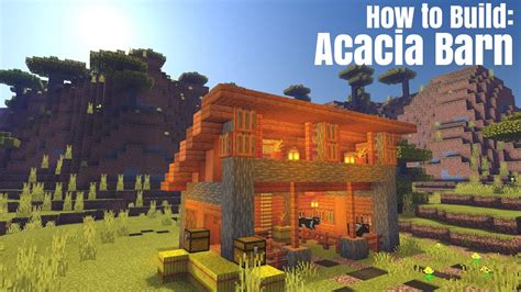 Minecraft How To Build A Barn Simple Acacia Barn Tutorial Youtube