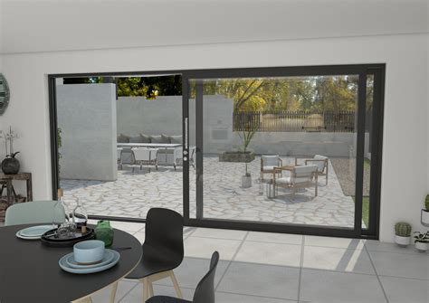 Mm Black Aluminium Sliding Doors Rh Sliding Lh Fixed Bifold Doors