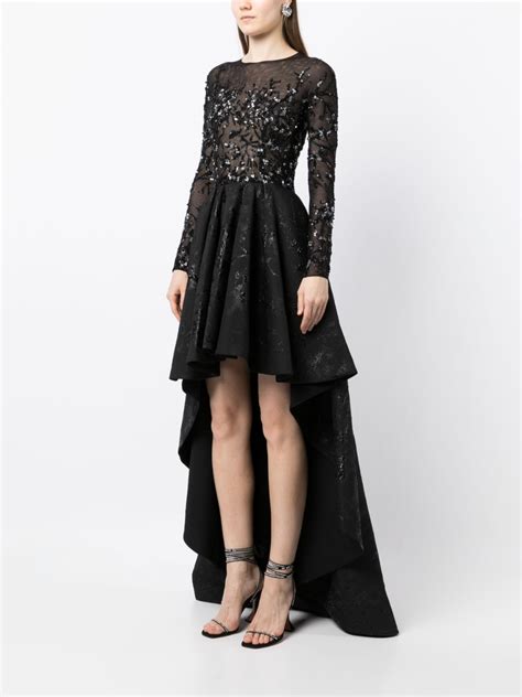 Saiid Kobeisy Brocade Beaded Dress Black Farfetch