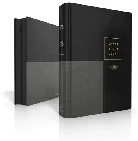 Biblia Rvr Letra Super Gigante Simil Piel Duotone Negro Negro