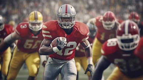 Premium AI Image | American football team in action on stadium