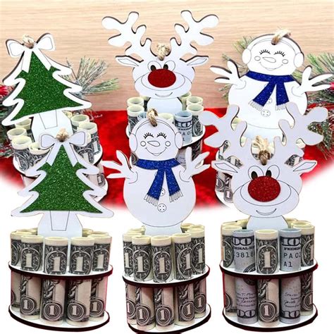 Pc Christmas Unique Money Holder Handmade Wooden Christmas Tree