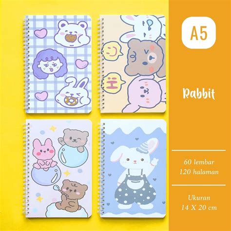 Jual Buku Catatan Ruled Notebook MOKA MK 5015 A5 Rabbit Shopee